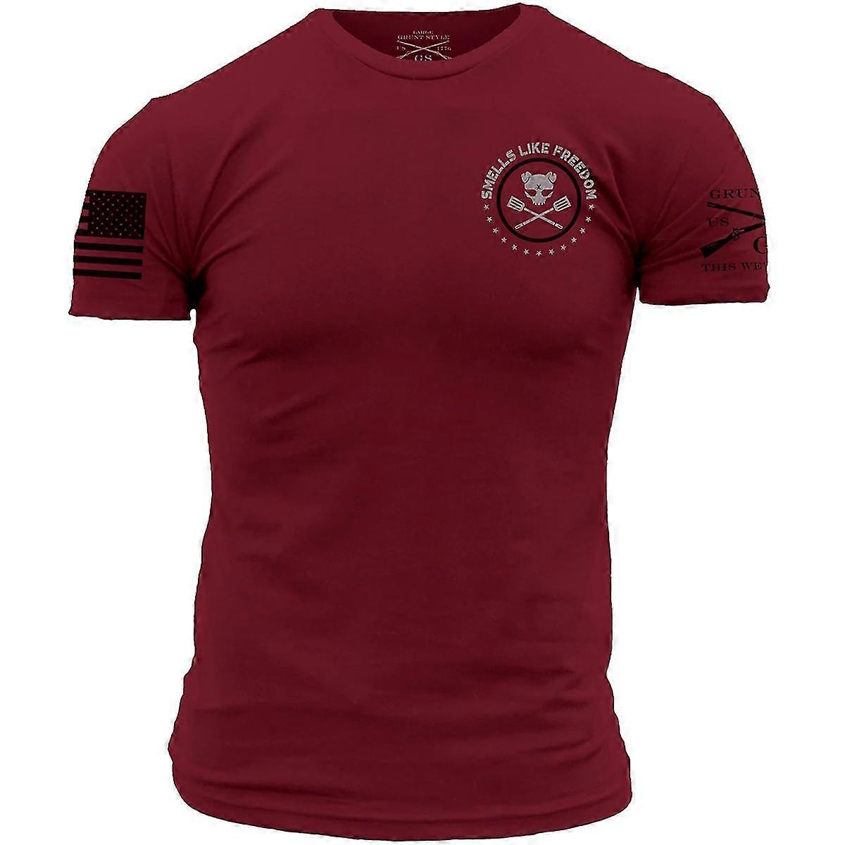 Grunt Style Whiskey Bacon Freedom T-Shirt - Cardinal