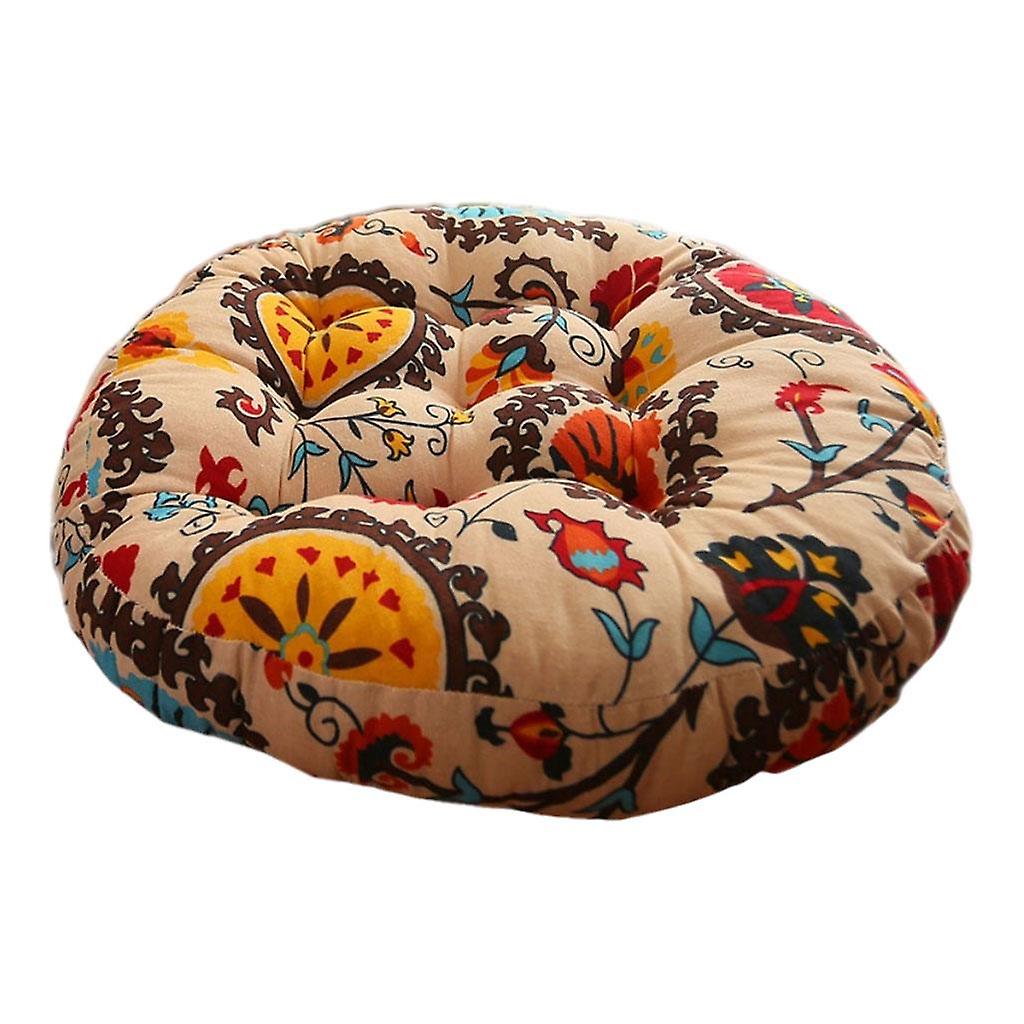 Round Seat Cushion Pad Washable Thicker Chair Sofa Floor Mat Decor for Home Yellow