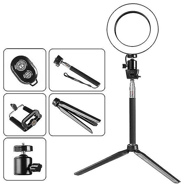 写真調光可能LedセルフリングライトYoutubeビデオライブ3500-5500kフォトスタジオライトブラック