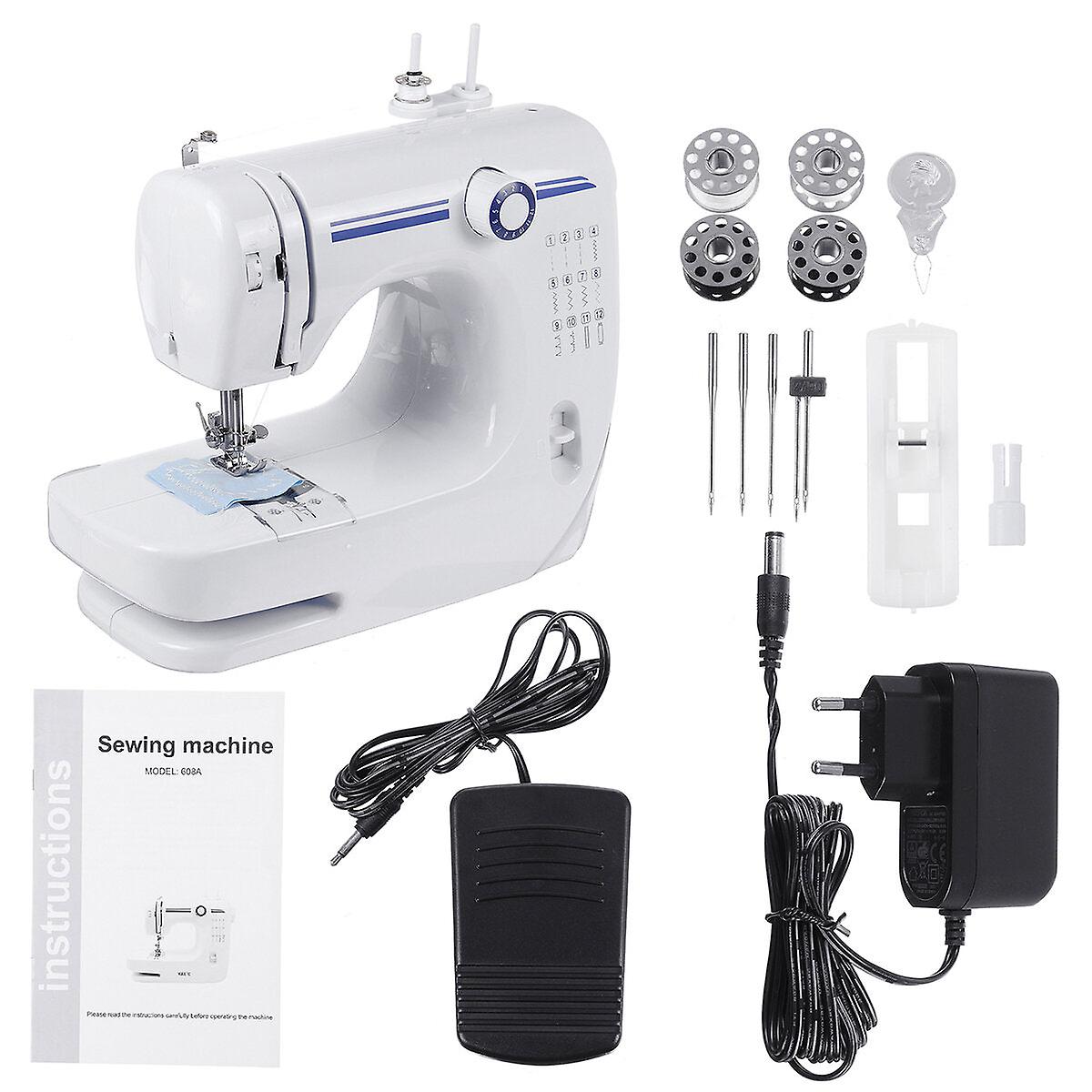 110-220V Portable Electric Double Thread Sewing Machine With 12 Stitches For Household Use