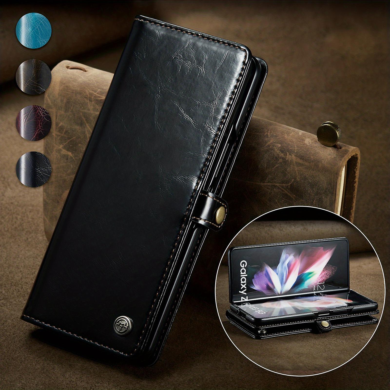 1pc Wallet Case Artificial Leather Flip Case With Card Holder And Kickstand For Galaxy Z Fold 4/5
