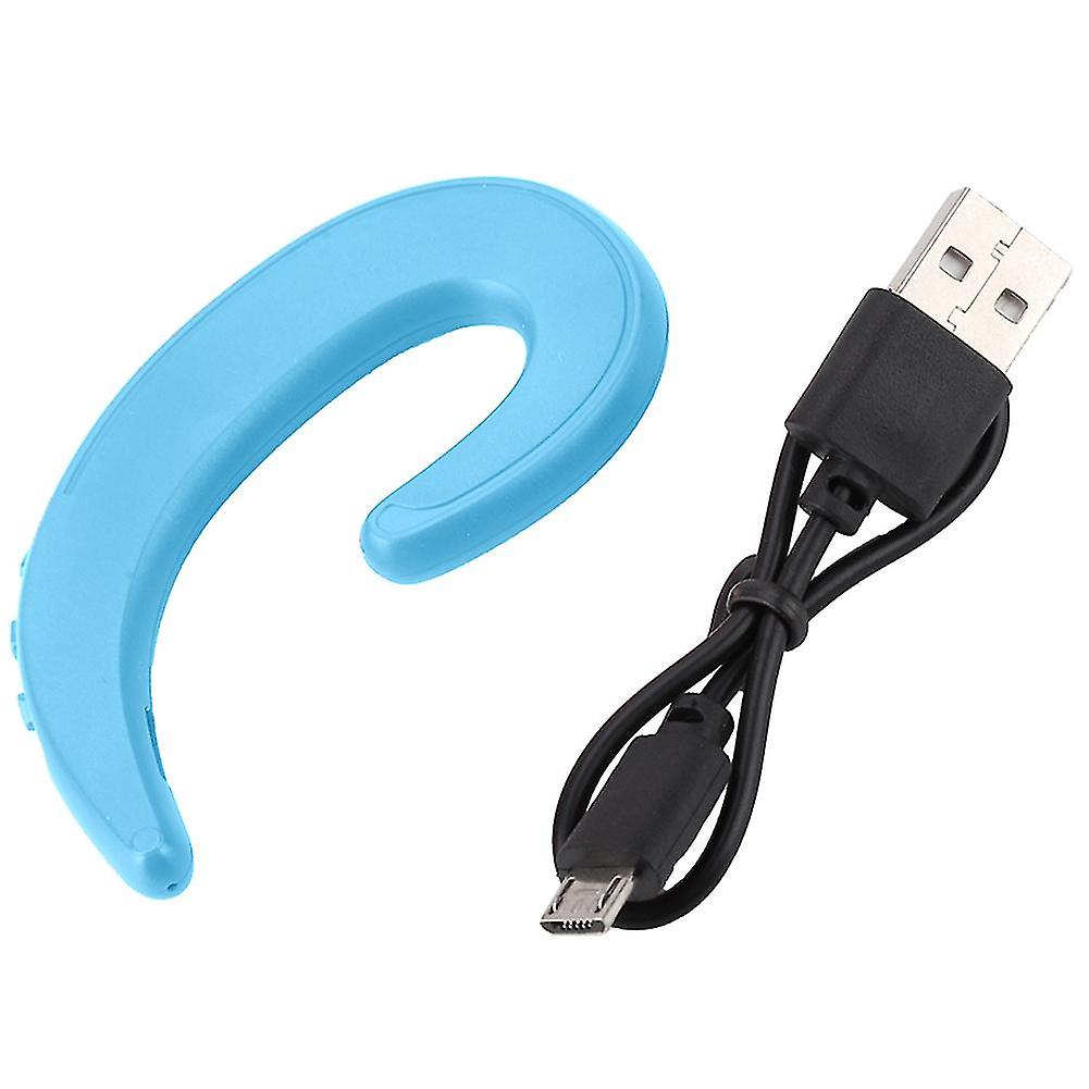 Dual Noise Reduction Ear hook Bone Conduction Bluetooth Headset Wireless Earphone(Blue)