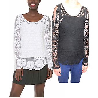 Desigual af L Women's Ieja Broderet langærmet bluse
