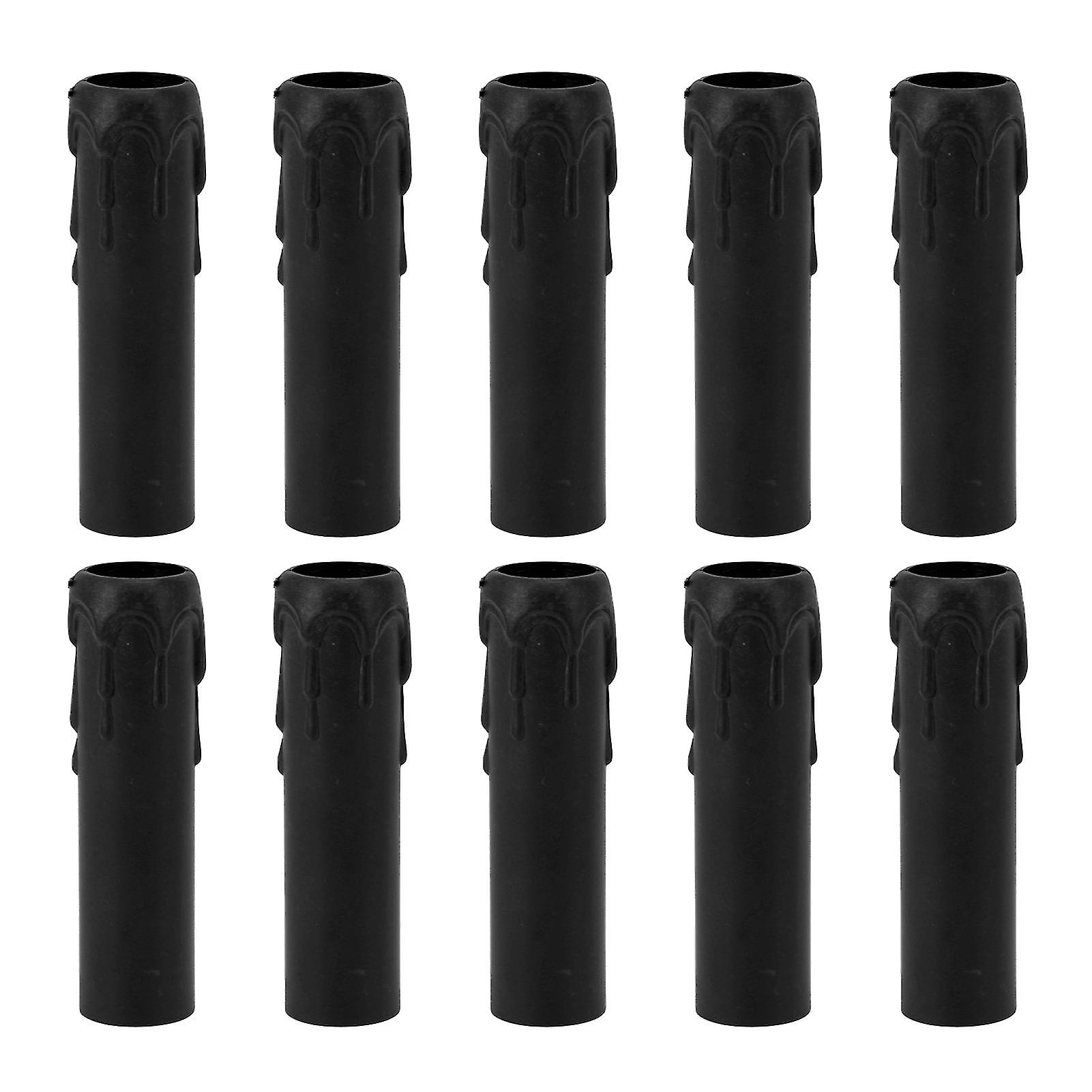 10pcs 4 polegadas vela capas mangas simulação vintage cera gota vela socket tampas para lustre preto
