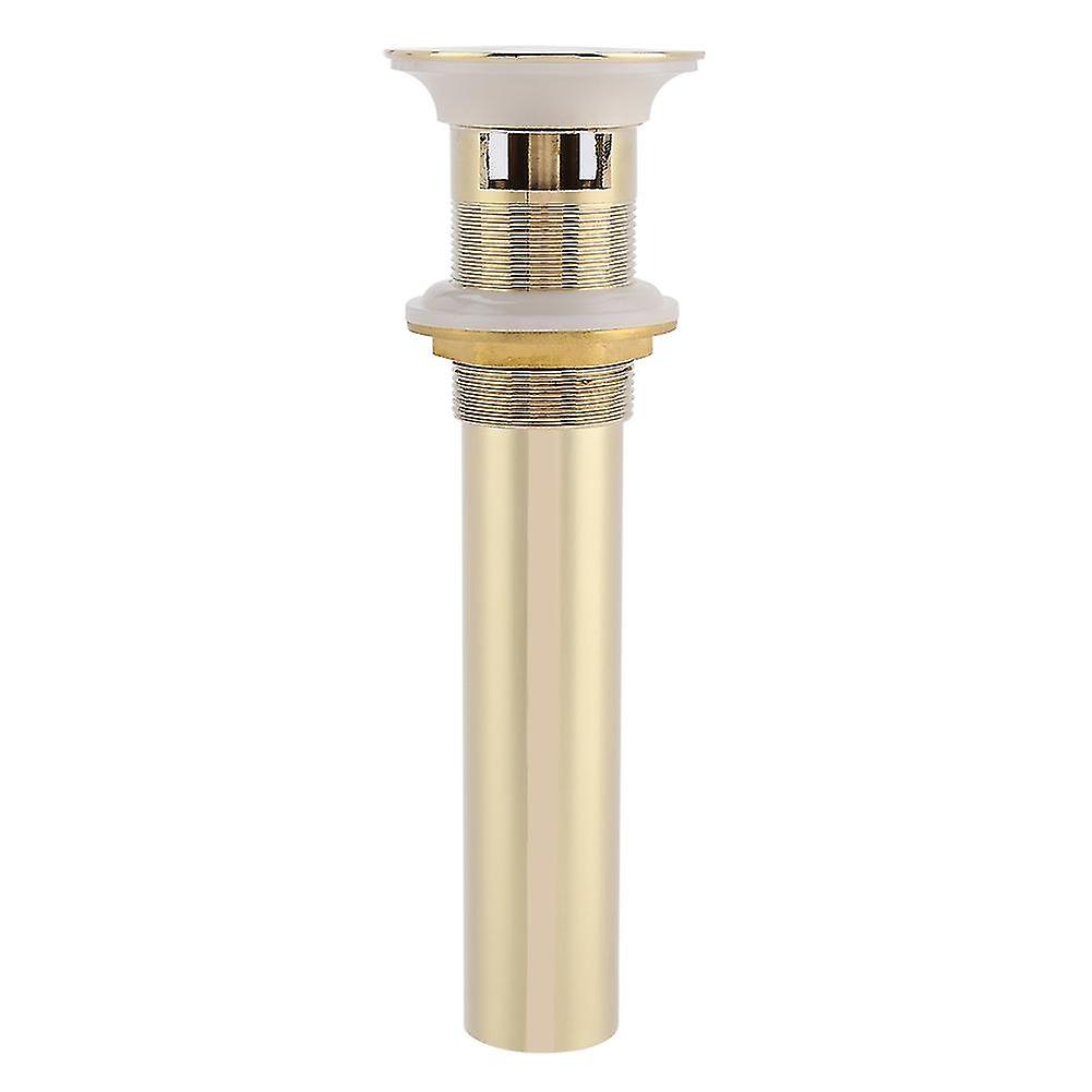 G1-1/4" Brass Bathroom Basin Sink Pop Up Drain Assembly with Overflow (Zirconium Gold)