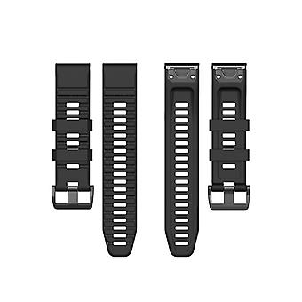 Bracelet de montre de sport en silicone de 26 mm avec boucle noire pour Garmin Fenix 6X Pro