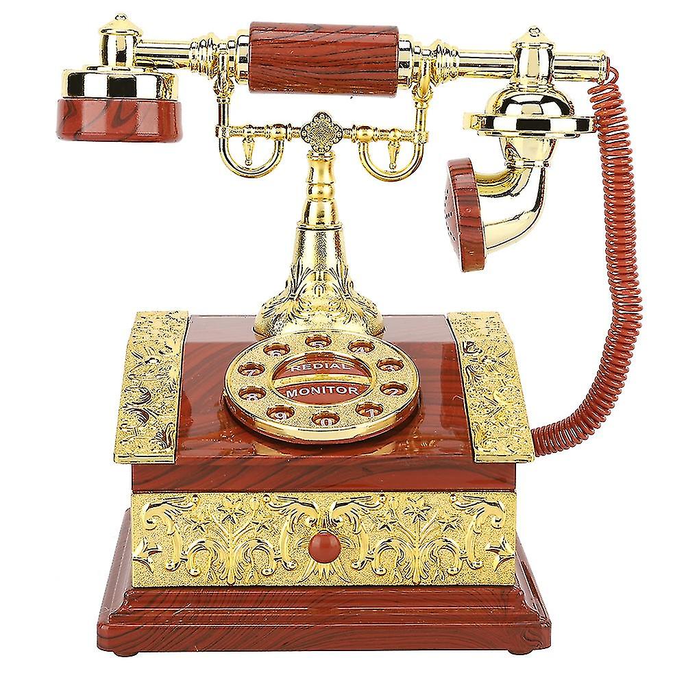 Retro dial telephone music box with jewelry storage and desktop decoration functions