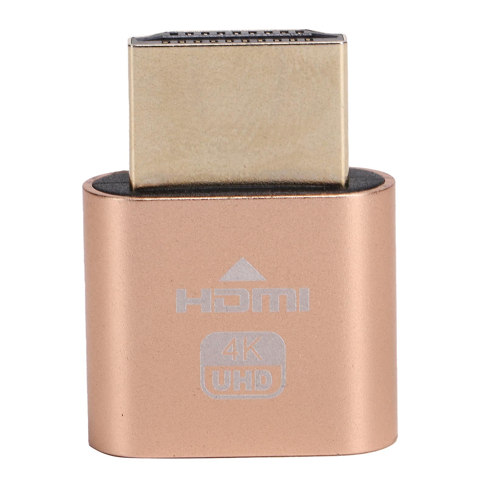 High Definition Multimedia Interface Dummy Plug HotSwappable 4K Display Emulator(Gold )