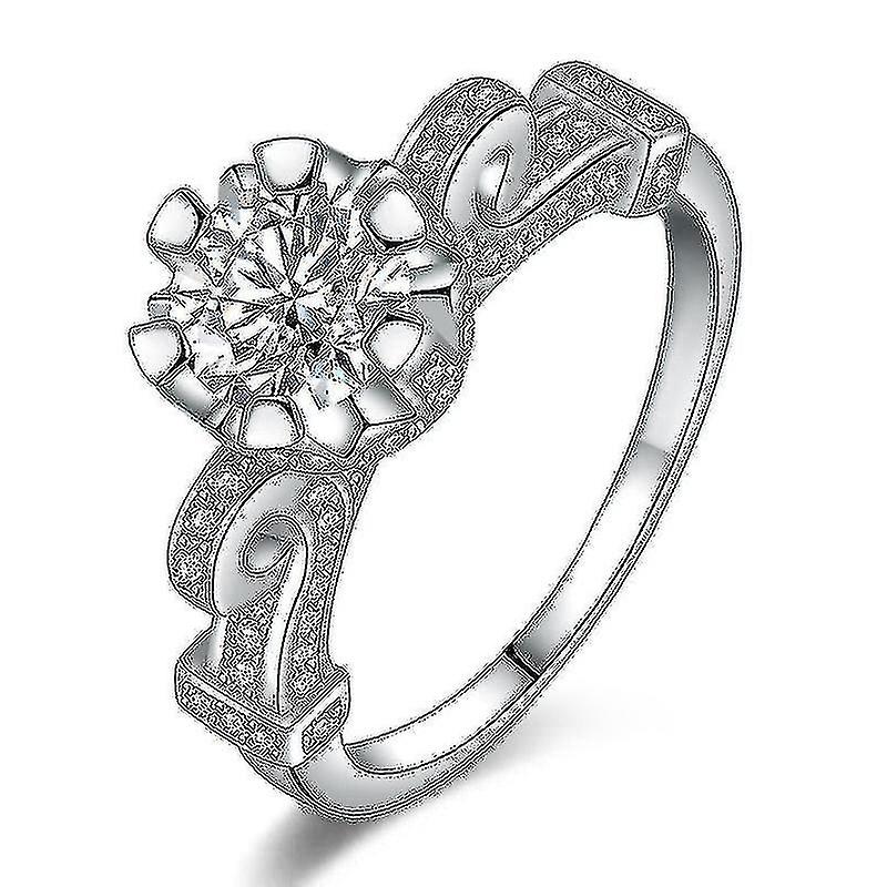 כסף טיבטי S925 טבעות כתר מתנה לנשים מעודן 1 קראט טבעת יהלום מעבדה תכשיטי אופנה JZ001