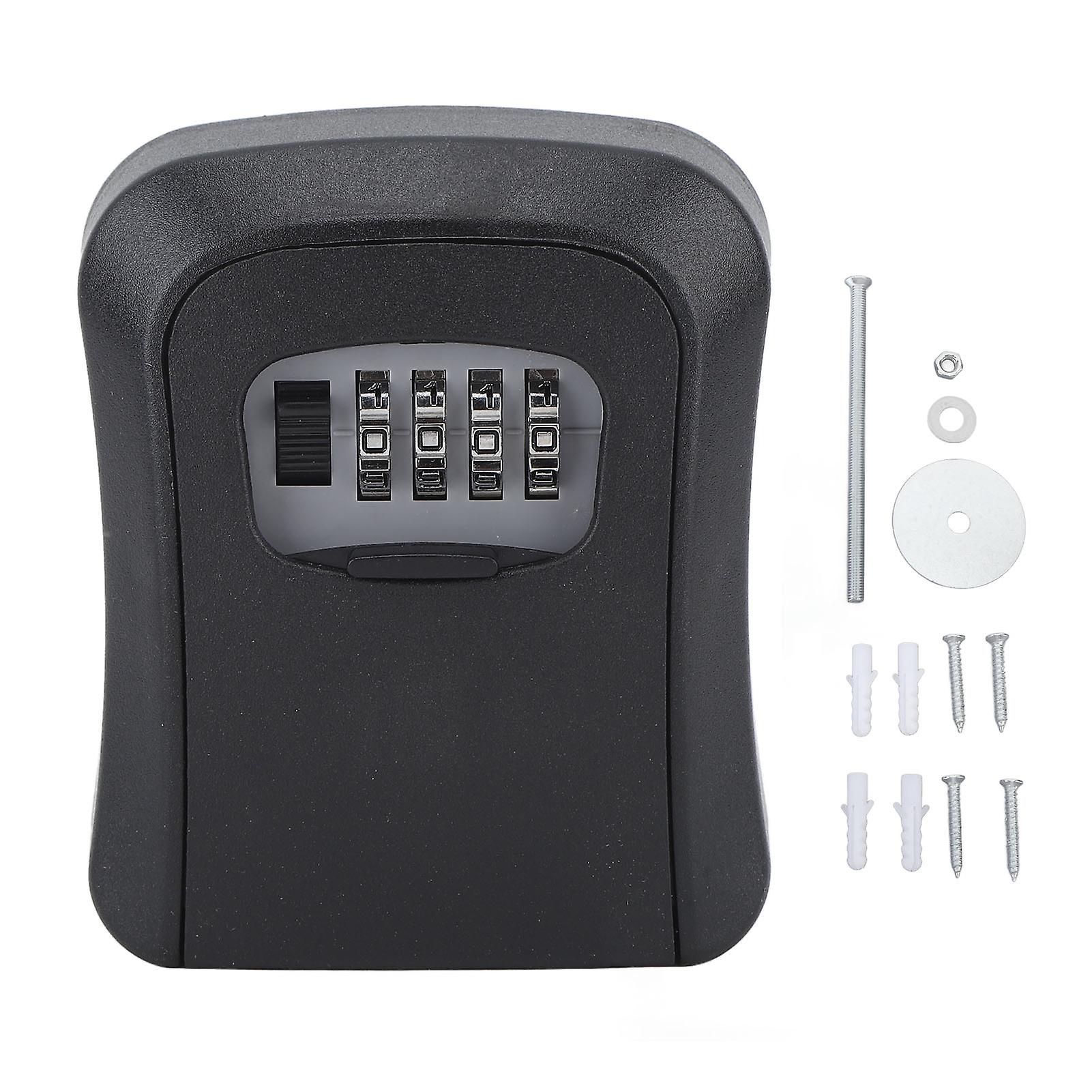 Waterproof Key Lock Box 5 Key Capacity with Sliding Guard, ABS and Semi Alloy Safe Lock Box for Garage Garden Store Black