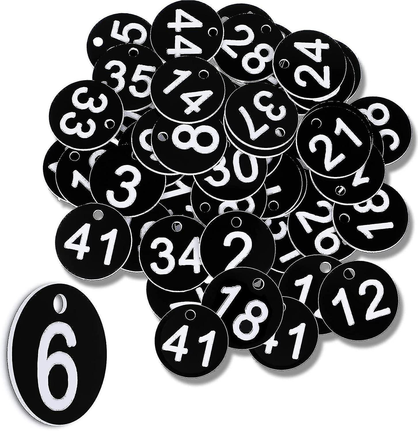 Black Number Tags 1-50 Plastic Numbered Tokens Plastic Table Numbers Numbered