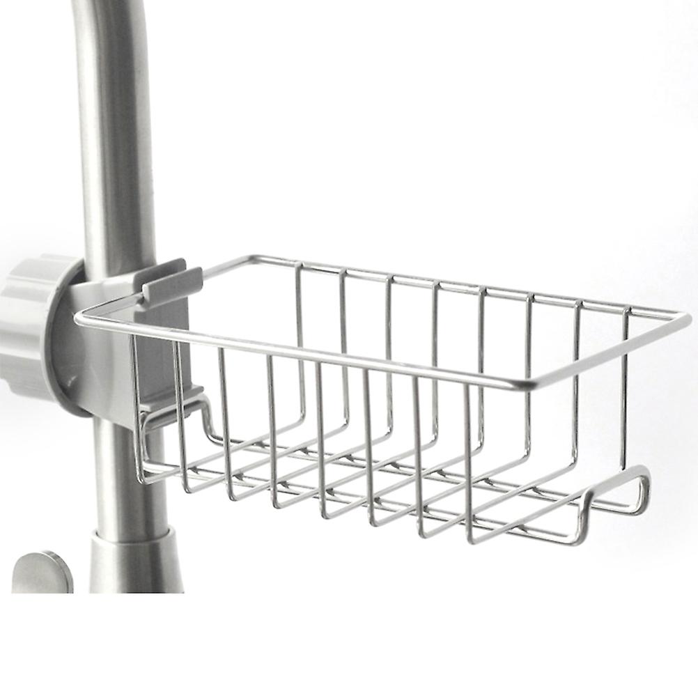 Faucet Storage Rack Stainless Steel Drain Rack with Hook for Kitchen Bathroom