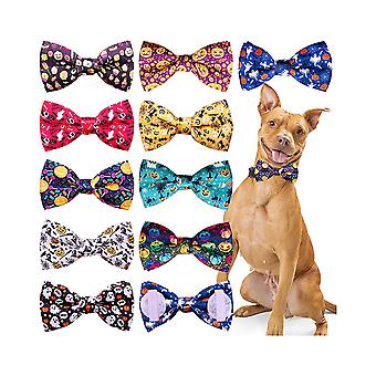 10stk Halloween store hundesløjfer til mellemstore store aftagelige hunde Butterfly med elastikker fastgøres til krave Pet Grooming Collar Attachment Accessori