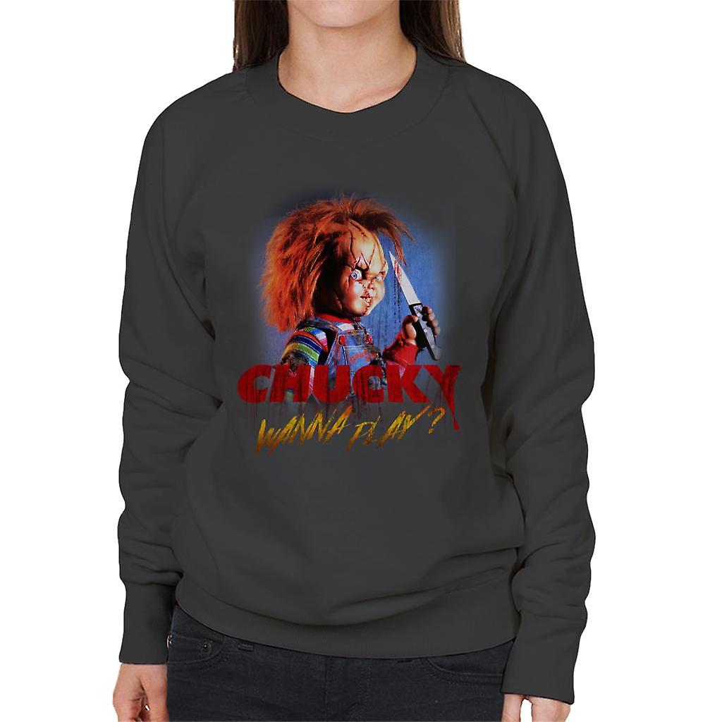 Chucky Wanna Play Crazed Face Women's Sweatshirt