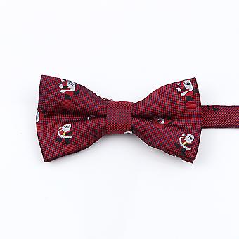 Men's Christmas Bow Jacquard Woven Red Blue Parent-Child Bowtie Set Festival Theme Santa Claus Cravat Accessories