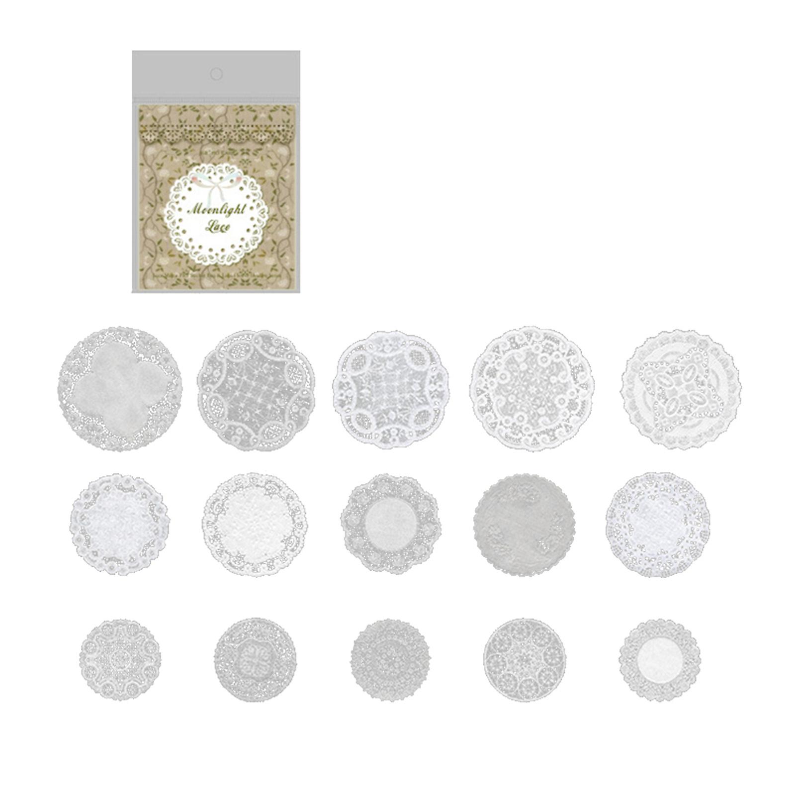 30 Pcs Lace Stickers PET Transparent Lace Series DIY Decorative Sticker for Journaling Scrapbooking Photo Album Type 2