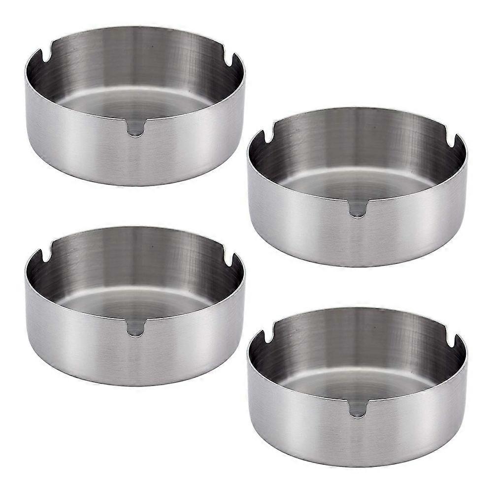 Stainless Steel Ashtray 10cm Diameter Modern Tabletop Base