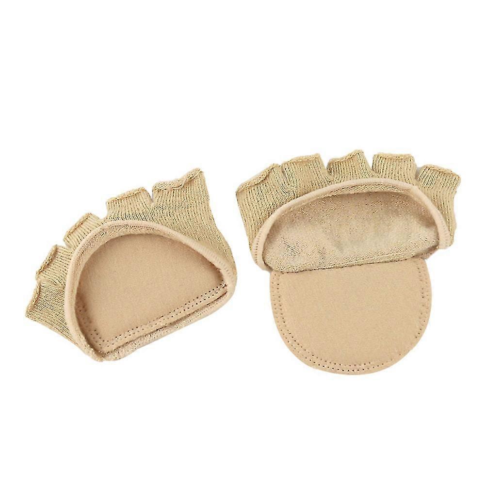 Forefootpads Five Toes Forefoot Pads Women Forefoot Cushion Pad Peep Toe Half Socks Toe Topper Liner Socks