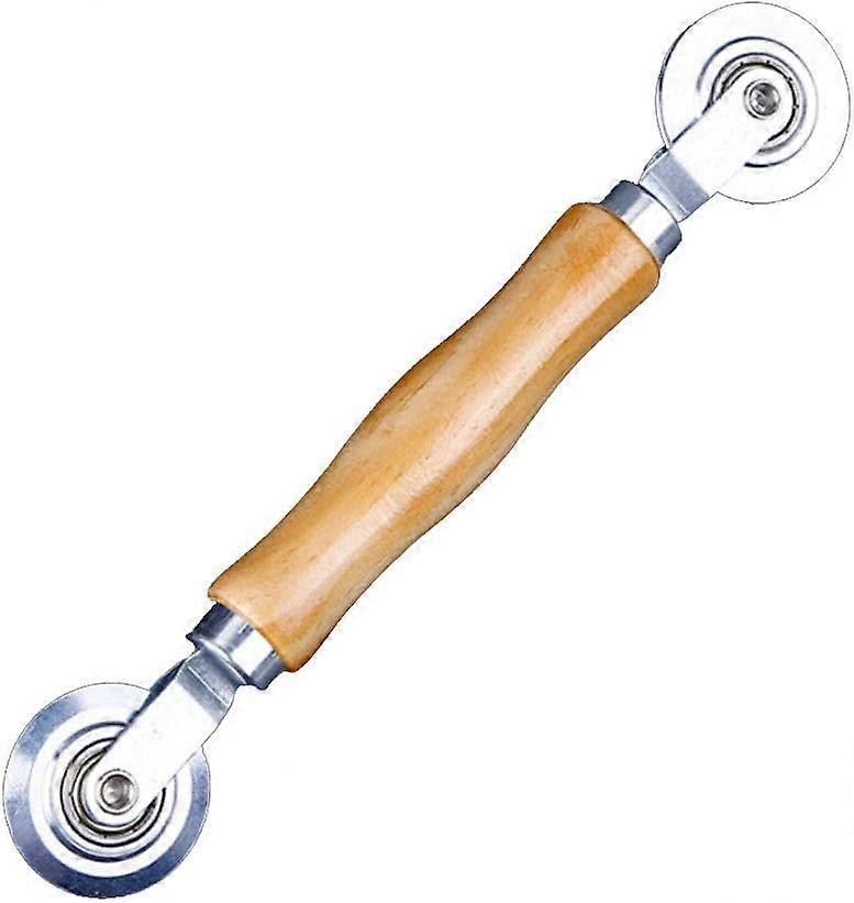 Pressure Roller Screen Window Tool Wheel Stainless Steel Wood Handle Pressure Roller Portable Pressure Roller Hand Pressing Wheel for Installing Scree