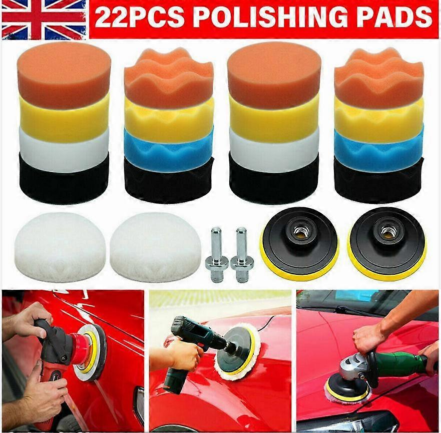 22 Car Polisher Gross Polishing Pads for Drill Sponge Buffer Waxing Buffing Kit NO.57651