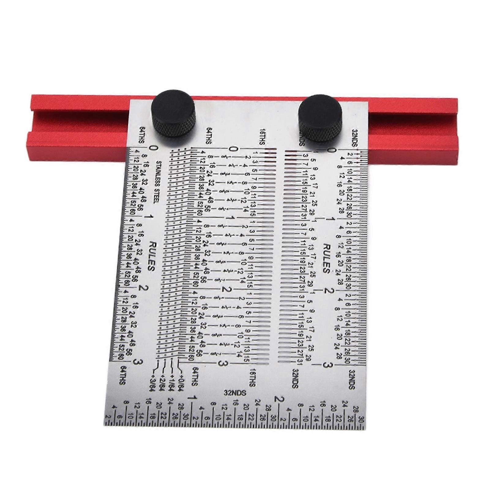 T Rule Stainless Steel Silver Scribing Ruler Woodworking Measuring Tool Positioning Gauge 3in NO.4100