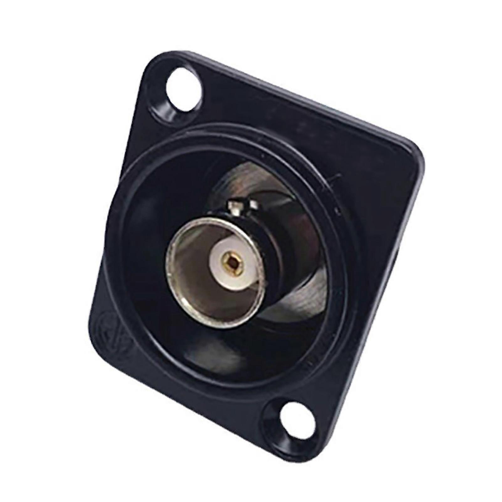 BNC D Panel Mount Connector BNCQ9 Solder Type SDI Video Coaxial BNC Female to Female Connector Socket for Monitoring System Black