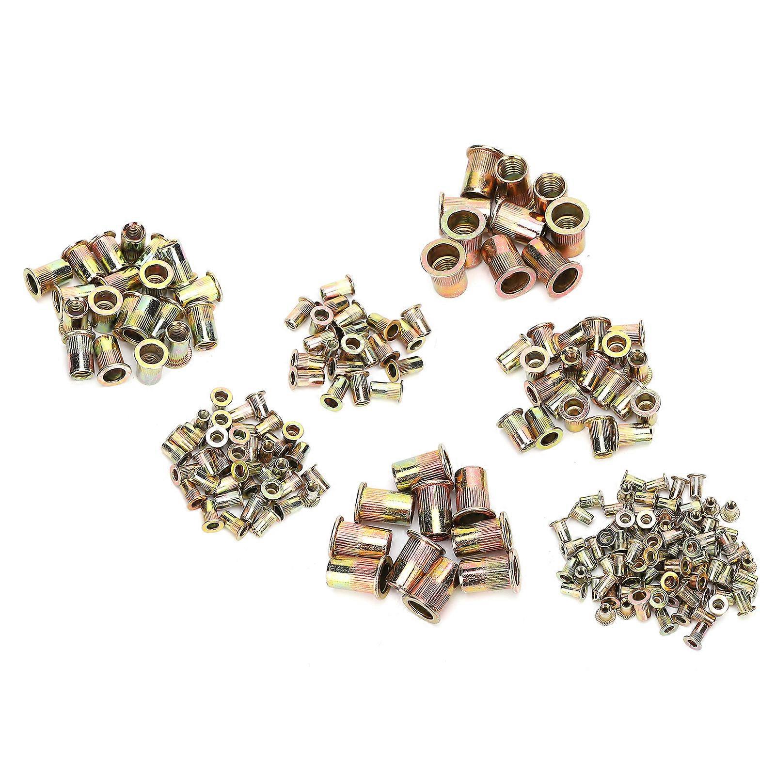 220pcs Colorplated Zinc Rivet Nut Mixed M3/4/5/6/8/10/12 Insert Nutserts Assortment Kit