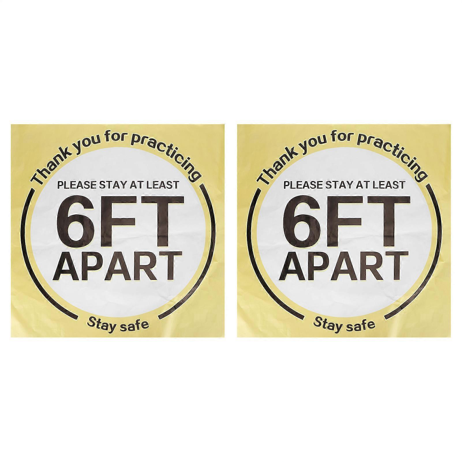 2 Sets Social Distancing Floor Decals Distancing Warning Sign Sticker for Crowd Control Guidance