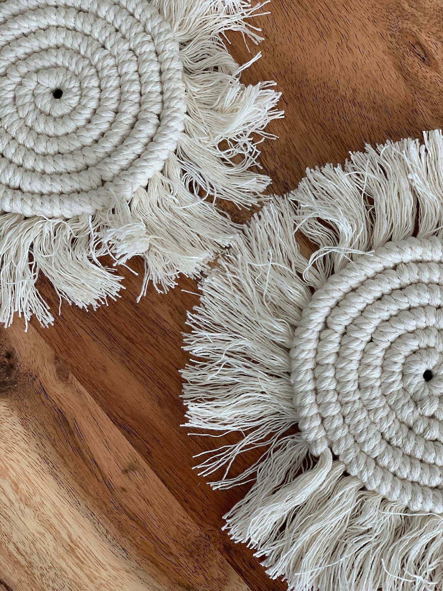 Macram Drink Coasters;  (7inch)