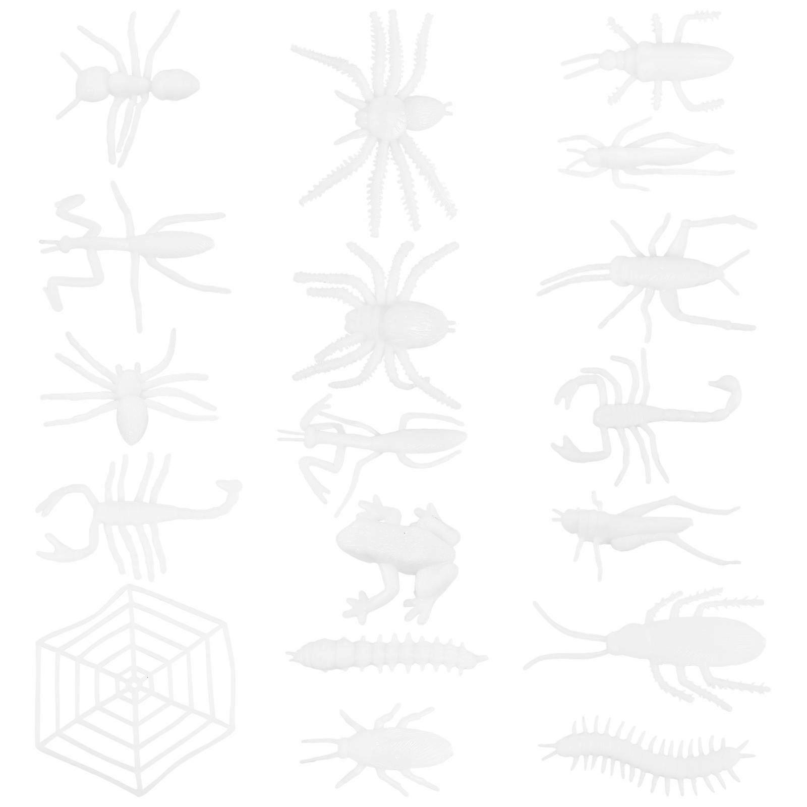 17pcs DIY Simulation Insect Stand Table Plastic Insect DIY Uncolored Small Insect