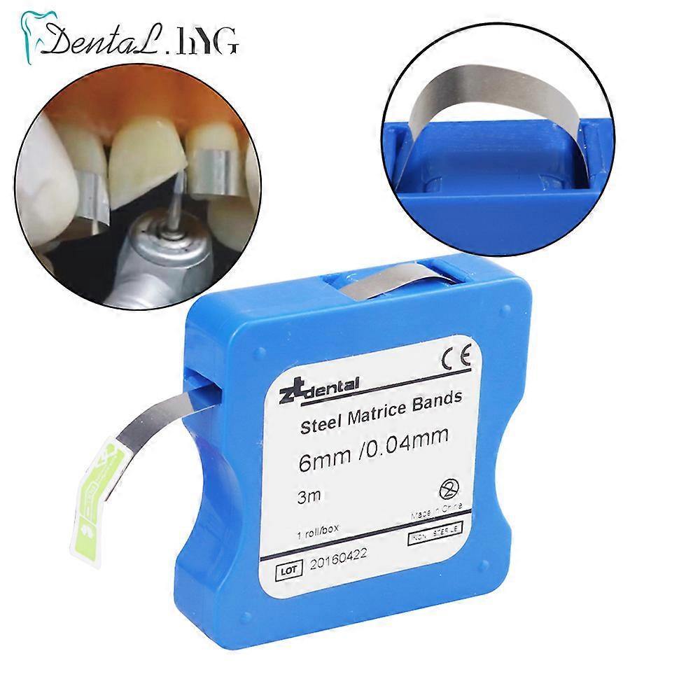 1 لفة الأسنان الفولاذ المقاوم للصدأ فيلم استعادة ضوء معالجة الراتنج واضح مصفوفة العصابات سمك 005 مم عرض 6 مم شرائط مصفوفة