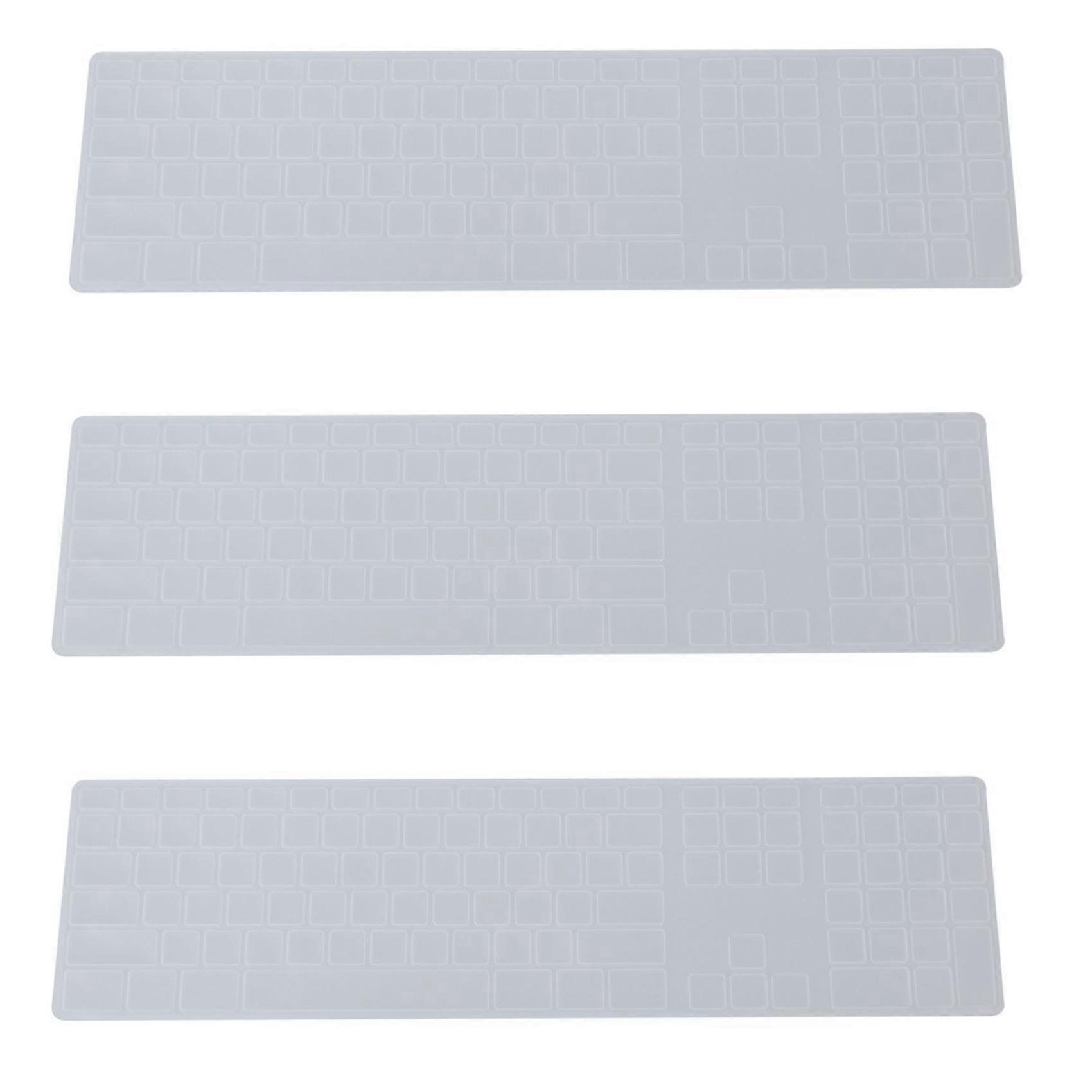 3x Silicone Thin Keyboard Skin Cover Protector With Numeric Keypad For Transparent