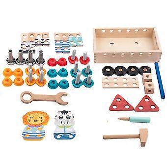 DIY Construction Toy Fine Motor Skills Montessori Portable Wooden Tool Set for Role Play Preschool Indoor Activities Education