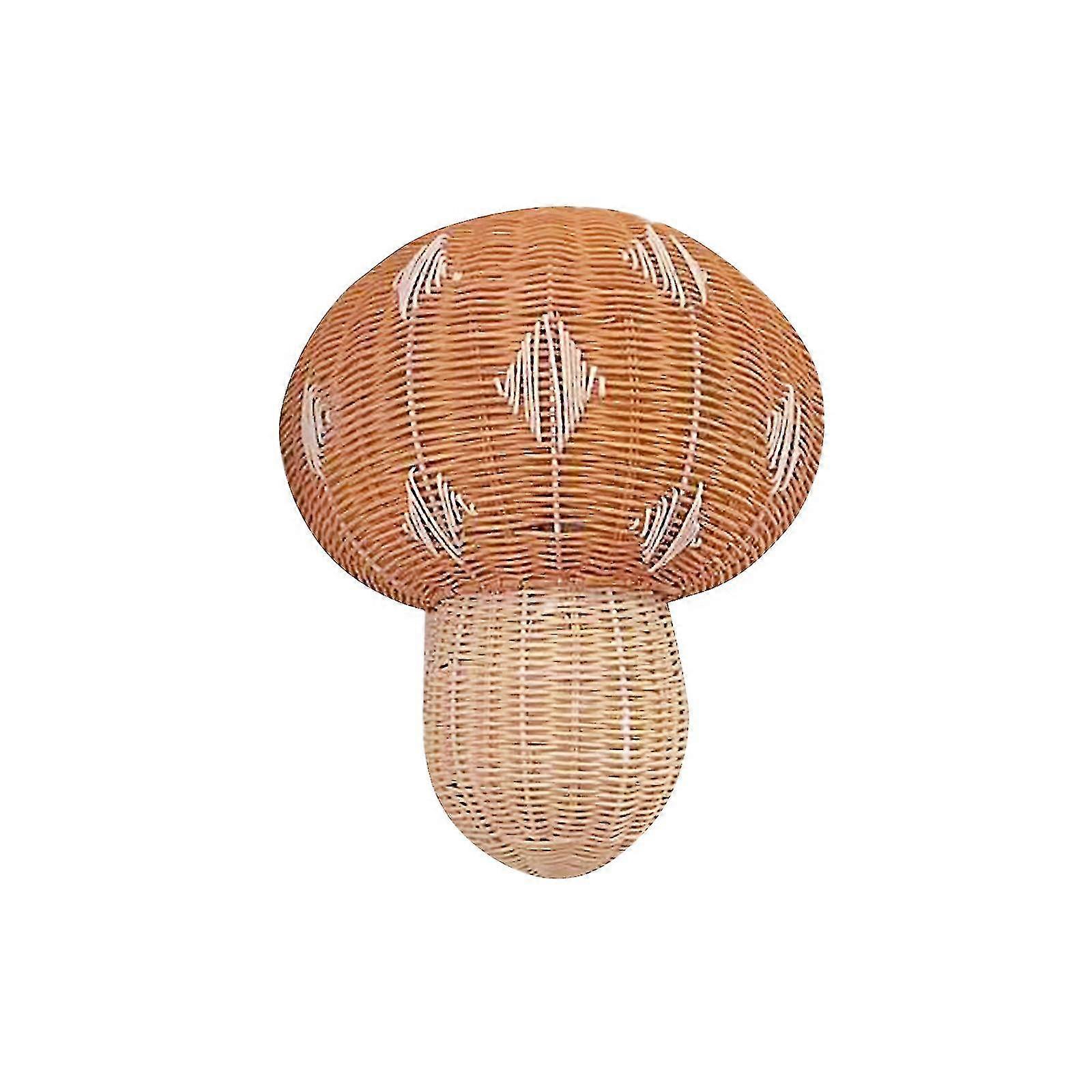 مشروم قلادة ضوء جميل تصميم جميل المنسوجة يدويا Walkl الديكور البني اليدوية الروطان عاكس الضوء جيد