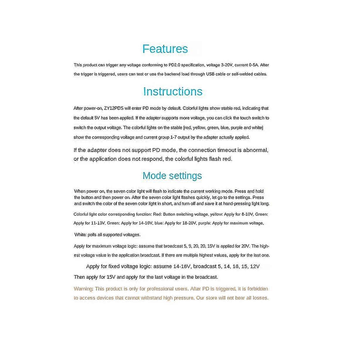 2 Pcs Zy12pdn Usb-c Pd2.0/3.0 To Dc Converter Power Supply Module Fast Charge Trigger Poll Polling