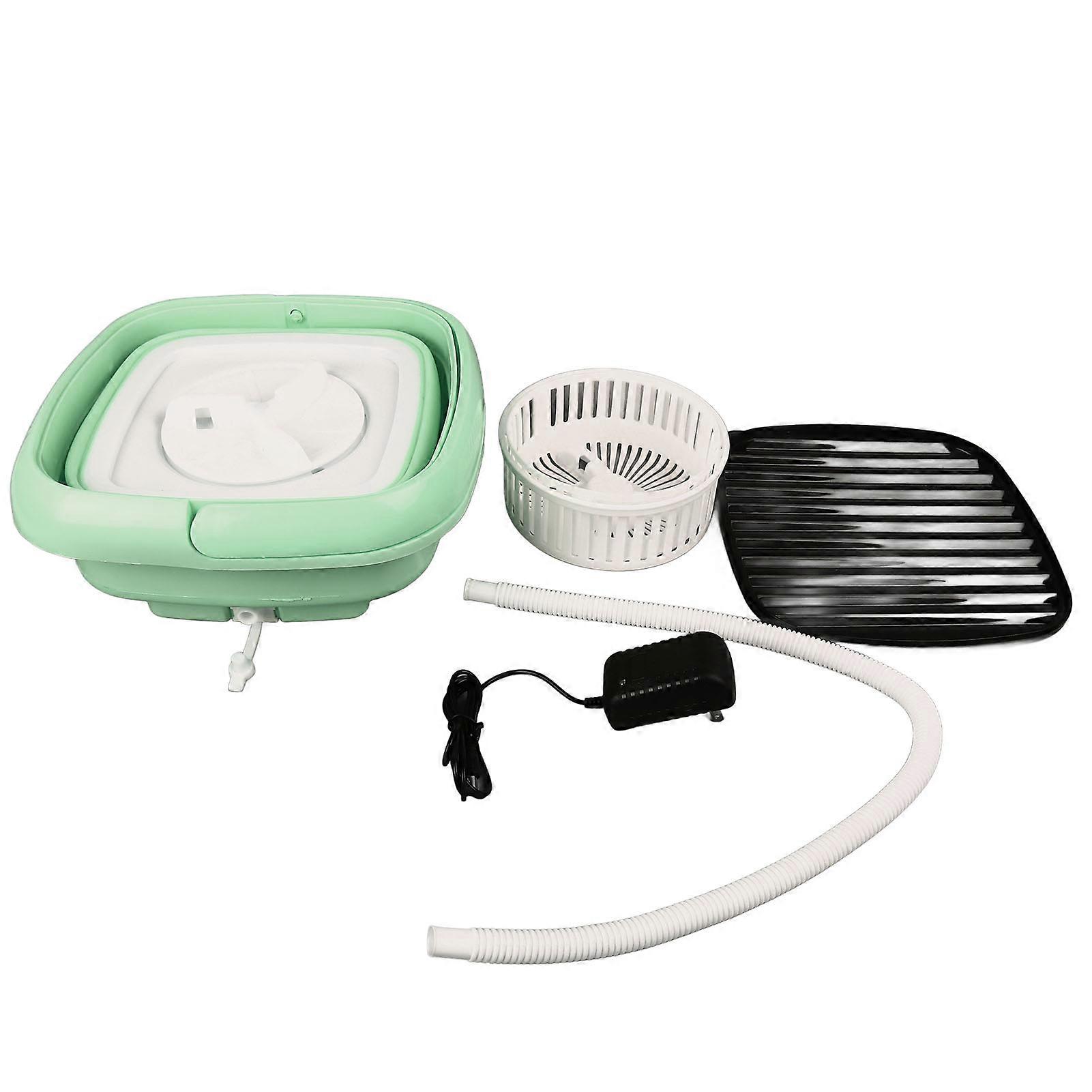 Mini Washing Machine 8L Foldable Plastic Timing Function Waterproof Button Portable Washing Machine US Plug 110?240V Small Green Washing Machine