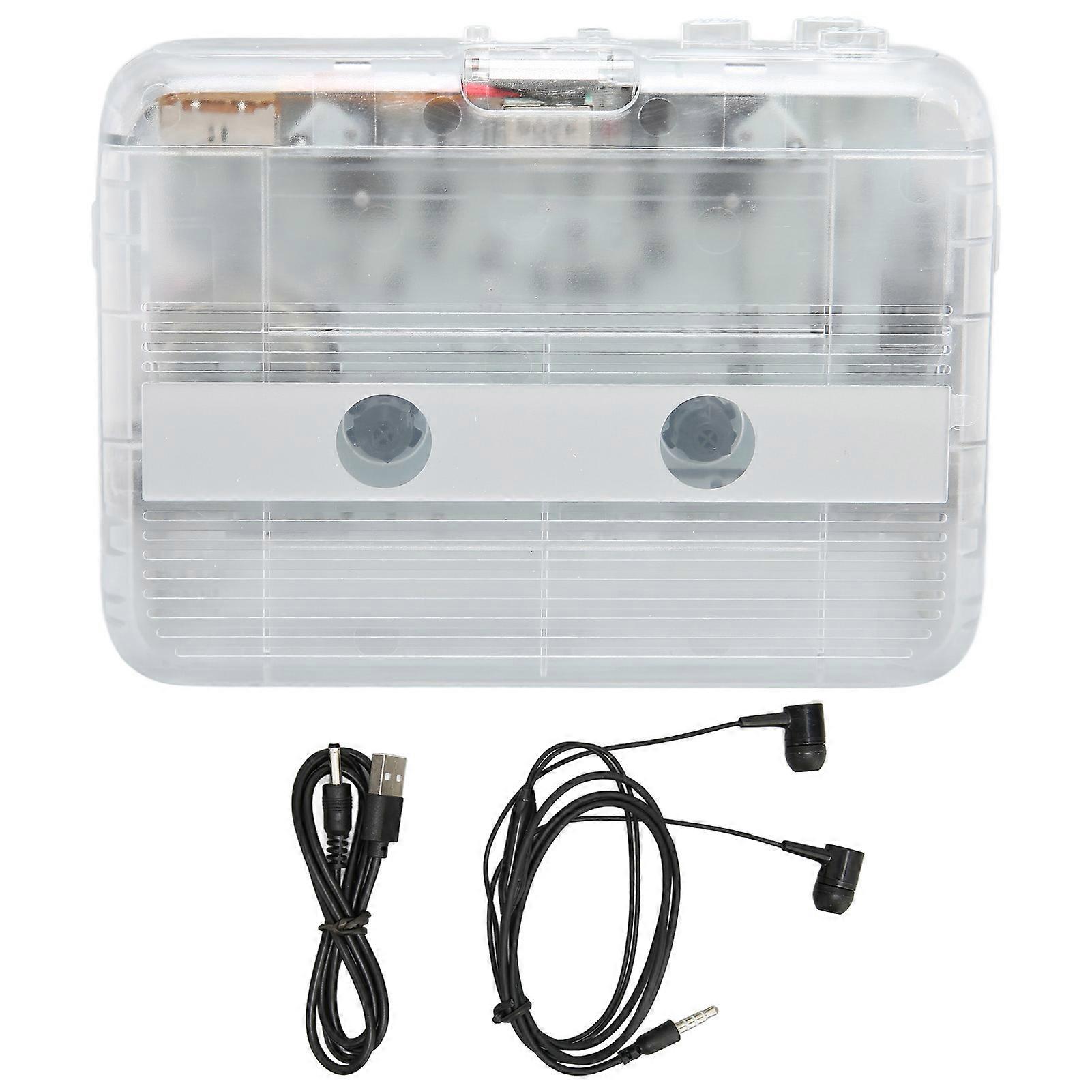 TON007B Bluetooth Cassette Player with Headphone Auto Reverse Function Stereo Cassette PlayerWhite NO.3668