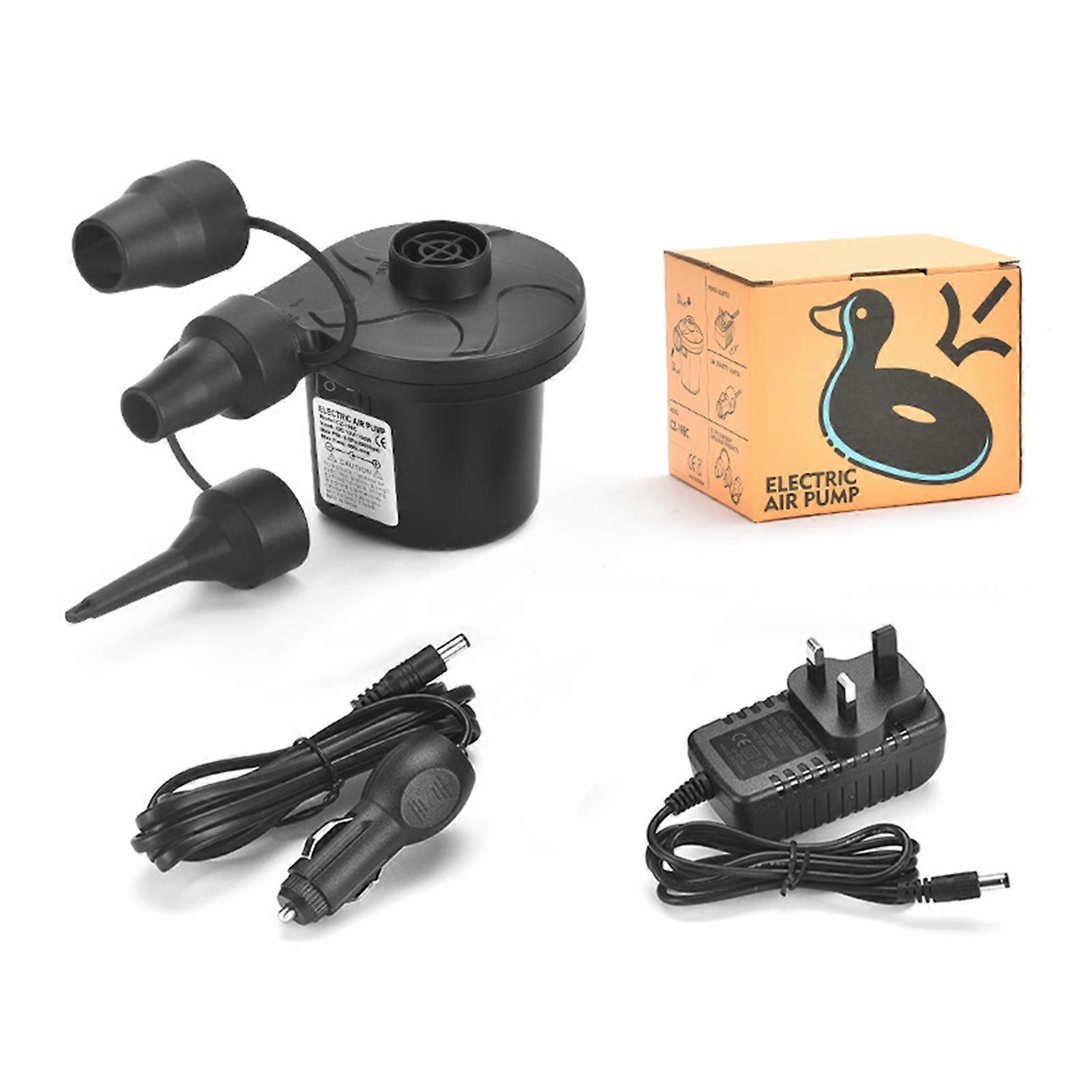 Inflate/Deflate 12V Electric Airs Pump with Adaptor Portable Lightweight Electric Pump for Car Home Use
