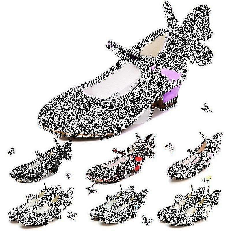 Barn För Flickor Glitter Högklackat Flickor 3d332