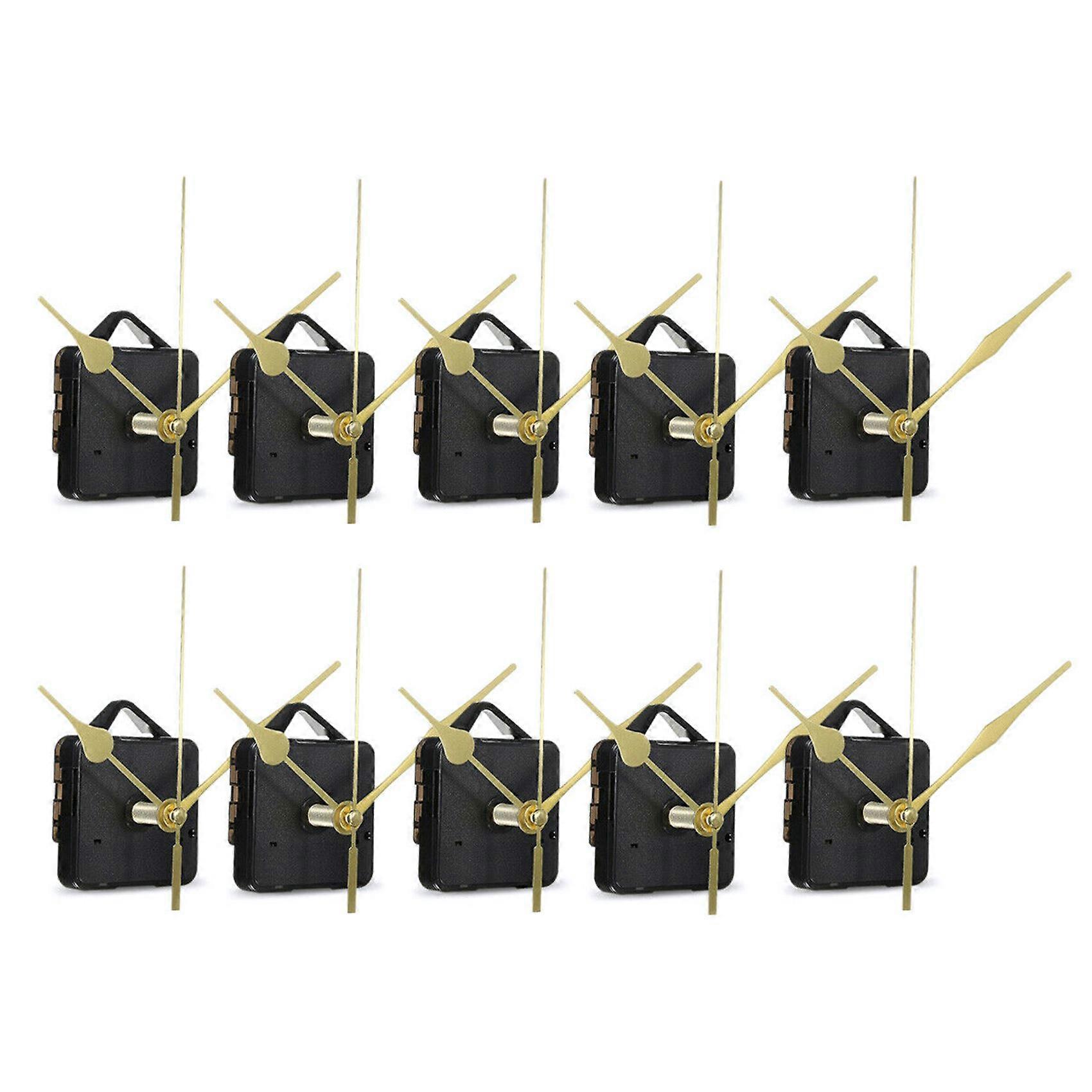 10pcs DIY Silent movement Spindle Hands Wall Quartz Clock Movement Mechanism Repair Tools Part Clock Kit