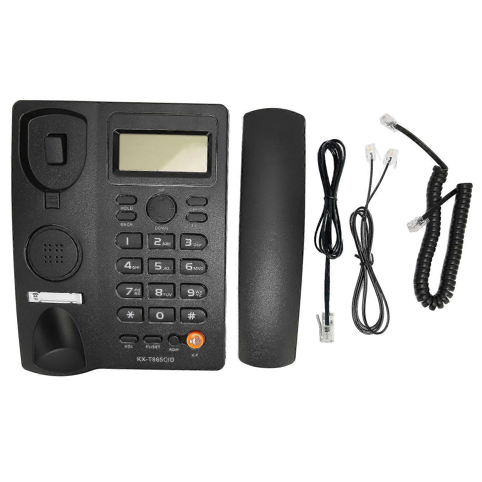 Black Hotel Corded Phone With Caller Id, Speed Dial, Mute Function - Hands-free Calling Telephone