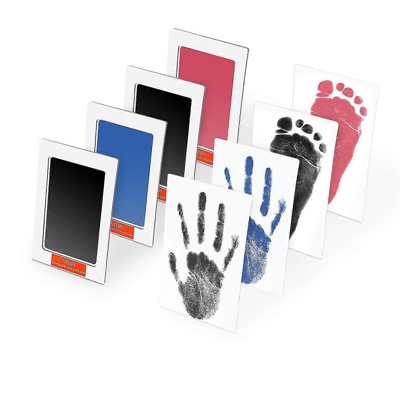 4pcs Baby Imprint Set, Clean Touch Ink Pad, Handprint And Footprint