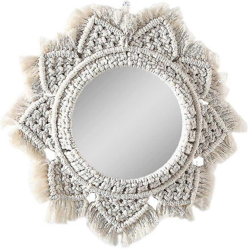 Boho wall mirror suspended wall mirror with macram handmade