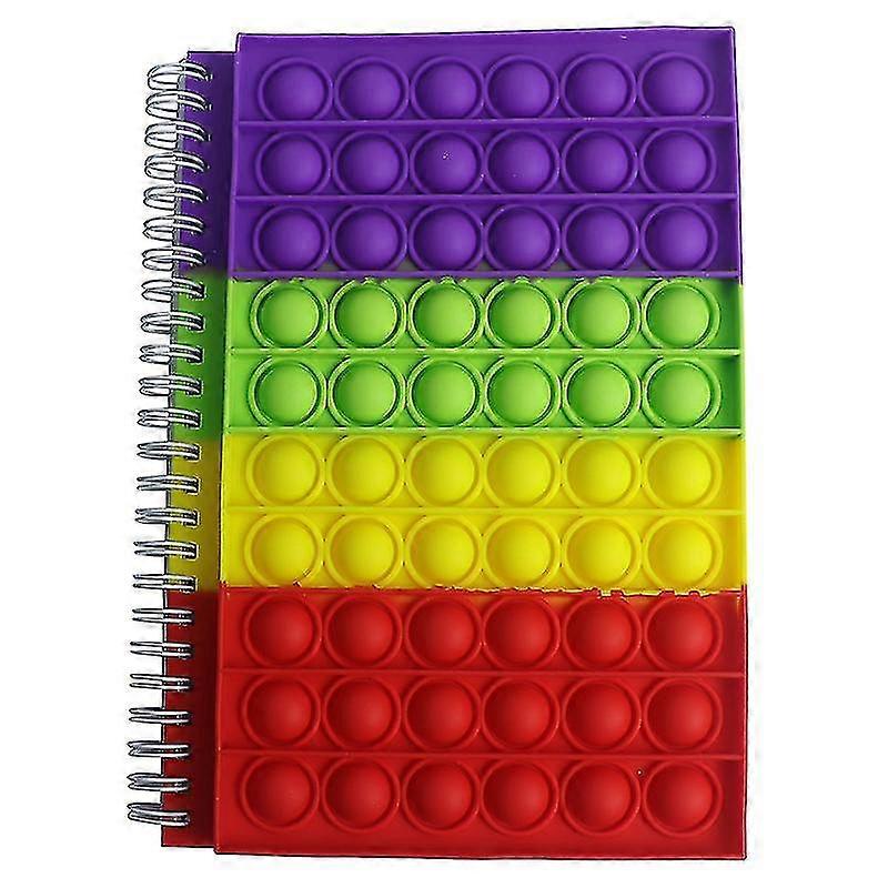 Pop It Fidget Toy Push Pop Bubble Notebook Push It Bubble Silicone Cover Notebook Student Supplies