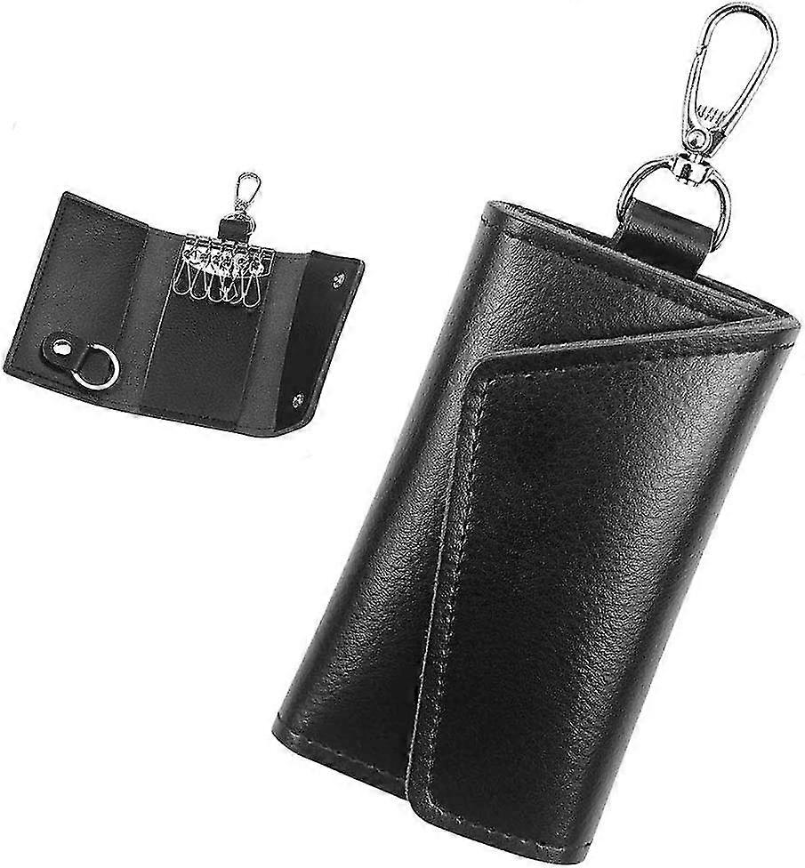 Leather Key Case, Leather Key Case Women's And Men's Key Case Black