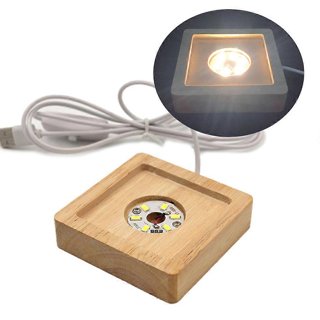 Wooden Light Stand Base Colorful /White/Warm Light LED Lights Display Base