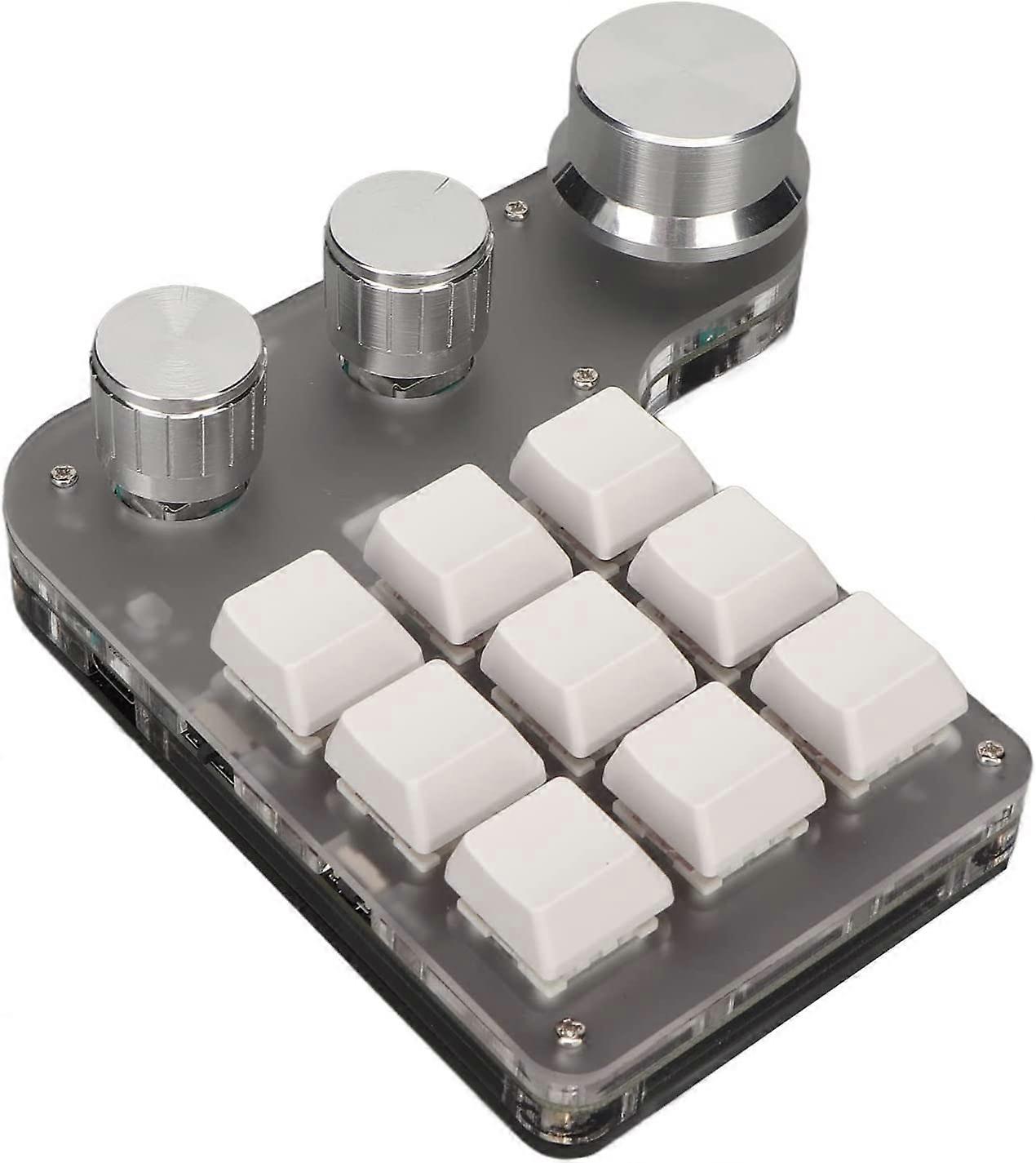 Custom Mini Keyboard Widely Used 3 Buttons RGB Backlit 9 Key Programmable Mini Gaming Keyboard for PC (Black)