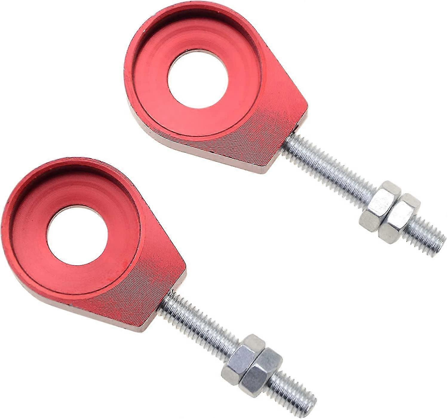 12mm Motorcycle Chain Adjuster Tensioner Replacement (1set, Red)