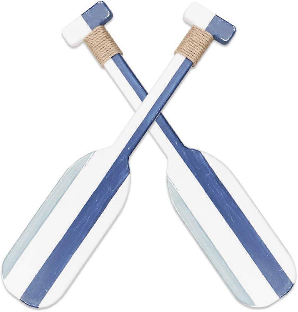 2 Pacotes de 19,7 Polegadas Náutico Decoração de Remo Duplo de Madeira com Corda Nauti
