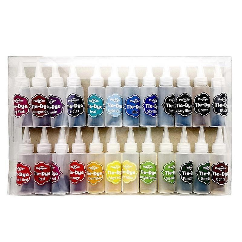 1 Set 24 Colors Fabric Textile Paints DIY Strong Coloring Function Powder Assembled Tie Dye Pigments Kit for School